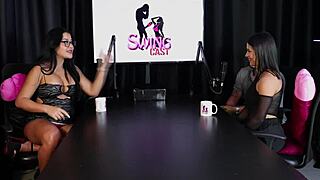 naughty brunette strips teases pussy licked after anal fingering talk