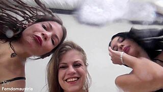 These brazen girls SPIT all over your face in group humiliation!