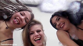 These brazen girls SPIT all over your face in group humiliation!