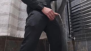 muscular masseuse rides oiled cock explodes cum in elegant dress