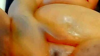 sexy chubby babe oils big natural tits body tease