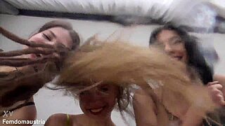 These brazen girls SPIT all over your face in group humiliation!