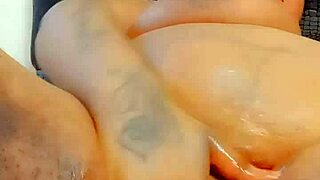 sexy chubby babe oils big natural tits body tease