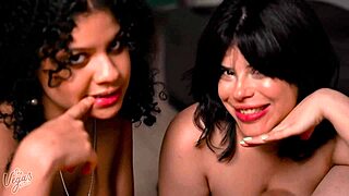 Our Chubby Latina Team Swallows BBC Cum Together!