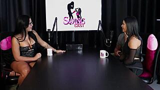 naughty brunette strips teases pussy licked after anal fingering talk