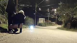 wanna watch this fat slut give sloppy blowjob on street with cops around?