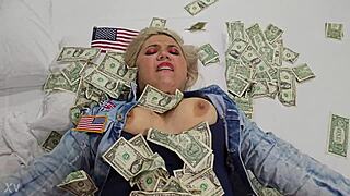 Blonde Fuck Doll Pounds Pussy for Cash All Day Long!