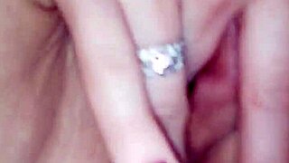 real amateur chubby wife masturbates her shaved wet pussy while moaning horny