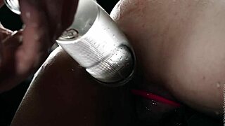 how much enema can she take while bound tight?