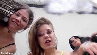 These brazen girls SPIT all over your face in group humiliation!