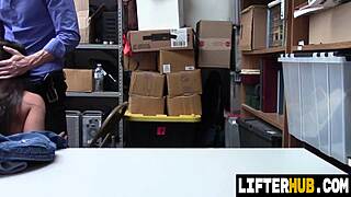 LP OFFICER POUNDS LILLY HALL ON DESK! Black Friday thief cowgirl deepthroat punished hard