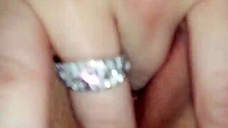 real amateur chubby wife masturbates her shaved wet pussy while moaning horny