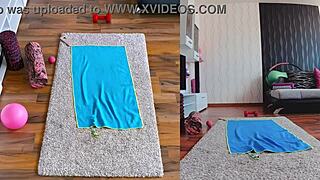 double curvy asses spread in naked yoga workout heat?