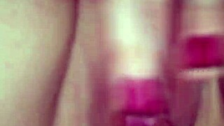 real amateur chubby wife masturbates her shaved wet pussy while moaning horny