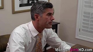 Teen mormon girl fucks old bishop missionary style
