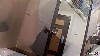 Small Petite Asian Thai Whore Gags on Big Cock Facial Cumshot from White Tourist Shower