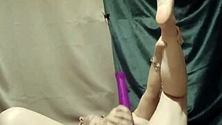 french housewife slave bound in handcuffs for humiliating solo dildo masturbation session