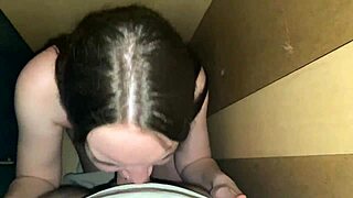 Frightened Stepdaughter Sucks Stepdad's Big Cock In Closet Hideaway