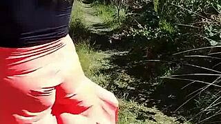 Hey stepmom you really want video of you flashing see-thru undies public outdoor pt01?
