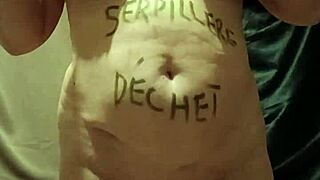 french housewife slave bound in handcuffs for humiliating solo dildo masturbation session