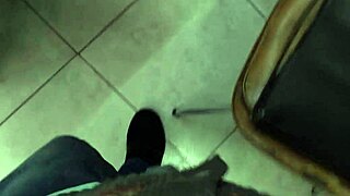 moaning loud on giant machine at work... cumming buckets from huge cock vibes
