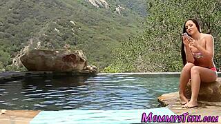 Petite Teen Licked by Milf Mother-in-Law in HD