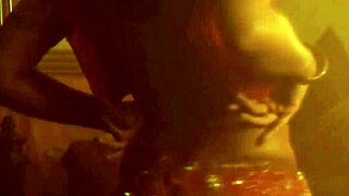 exotic oriental brunette sways sexy belly in erotic nude dance