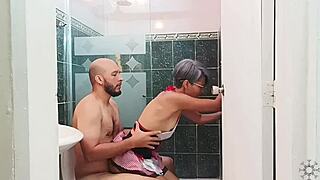 Stepbro Gets Rock Hard Watching Me Clean In Skirt