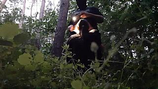 Stepsister's Mouth Fucked Deep In Forest Hiding From Boyfriend