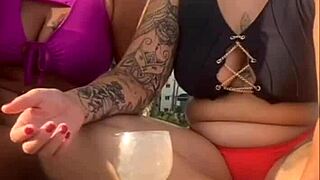 Lonely Milf Flashes on African Beach Without Husband Knowing
