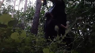 Stepsister's Mouth Fucked Deep In Forest Hiding From Boyfriend
