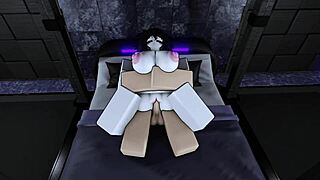Fucking my shy friend doggystyle until I blast cumshot on her pretty face while gaming on roblox