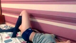 Arinawild cums hard from brutal webcam fucking.