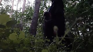 Stepsister's Mouth Fucked Deep In Forest Hiding From Boyfriend