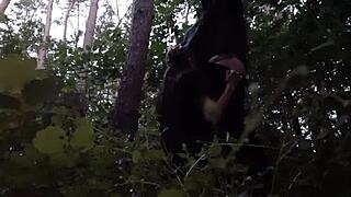 Stepsister's Mouth Fucked Deep In Forest Hiding From Boyfriend