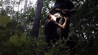 Stepsister's Mouth Fucked Deep In Forest Hiding From Boyfriend