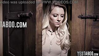 Kinky teen stepdaughter spies busty milf stepmom fucking then joins big cock 3some