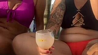 Lonely Milf Flashes on African Beach Without Husband Knowing