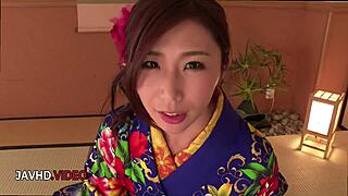 seductive milf ayumi shinoda in kimono gives hot bj 😘👘💋