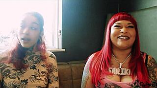 Tattoo artist Carmen heats Sipnplay with lesbian ebony latina play