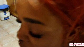ebony babe deepthroats big black cock in slow motion