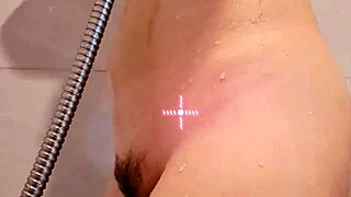 girlfriend's wet curves teased in steamy shower massage turning sensual