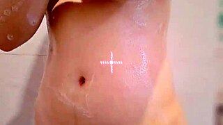girlfriend's wet curves teased in steamy shower massage turning sensual