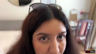 Hottie loses bet walks public streets cum-covered face from blowjob