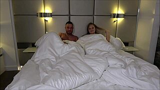 blonde teen's pillow fight turns into raw bedroom creampie fuck?