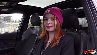 Skinny redhead Foxy Icegram screams in first anal pickup casting