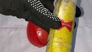redhead's wet asshole gets hardcore banana anal by daddy man