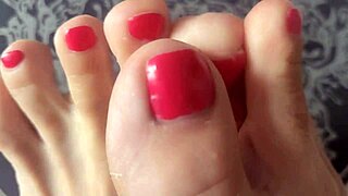 feet toes sucking and foot fetish fun in bedroom