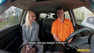 Blonde bombshell Marllyn Sugar fucks instructor in fake driving school!