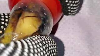redhead's wet asshole gets hardcore banana anal by daddy man